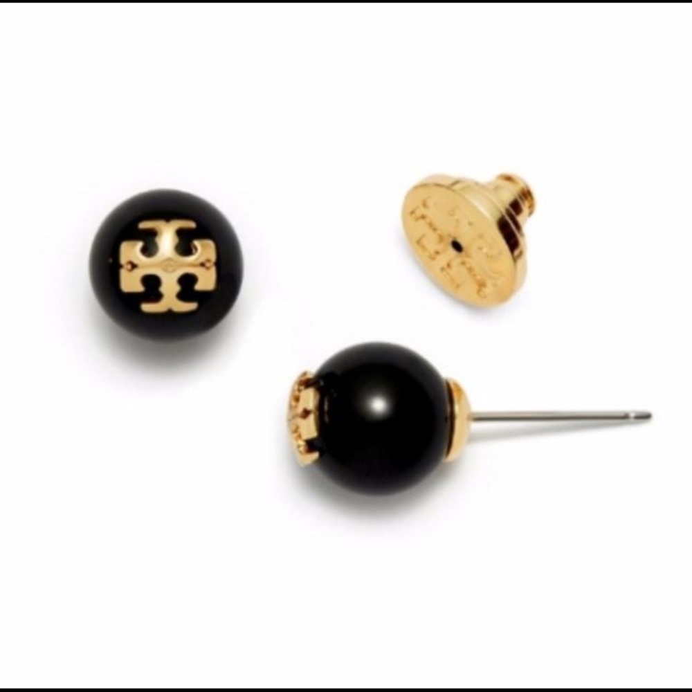 Tory Burch Black pearl stud earrings